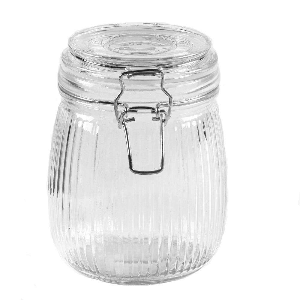 Pote Hermético De Vidro Canelado Havan Casa 750Ml - Transparente