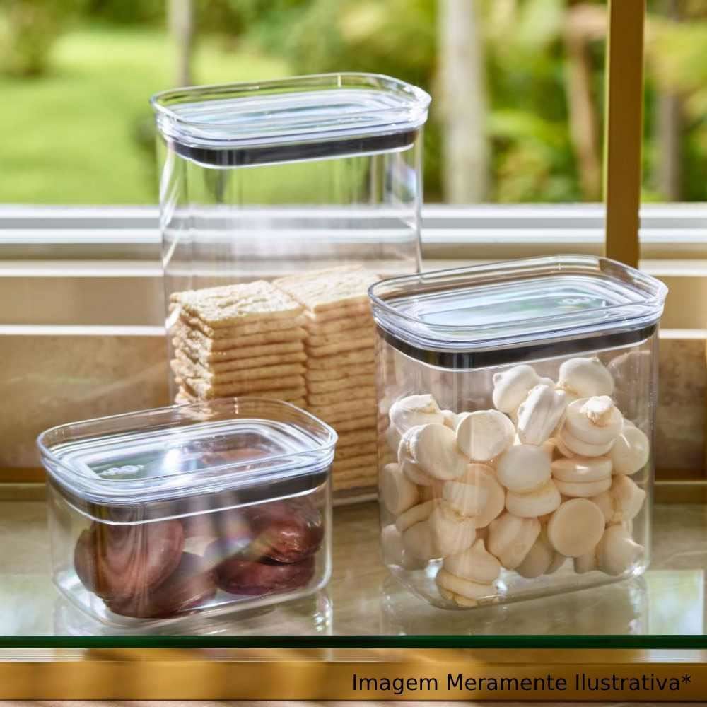 Pote Hermético Retangular Block Ou 1,5 Litros - Natural