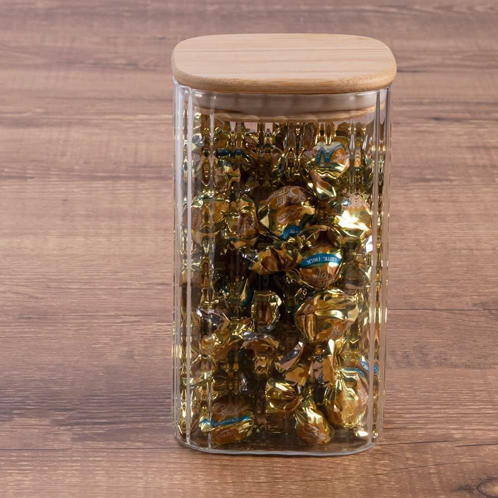 Pote Hermético Quadrado Com Tampa Havan Casa 1,3 Litros - Bambu