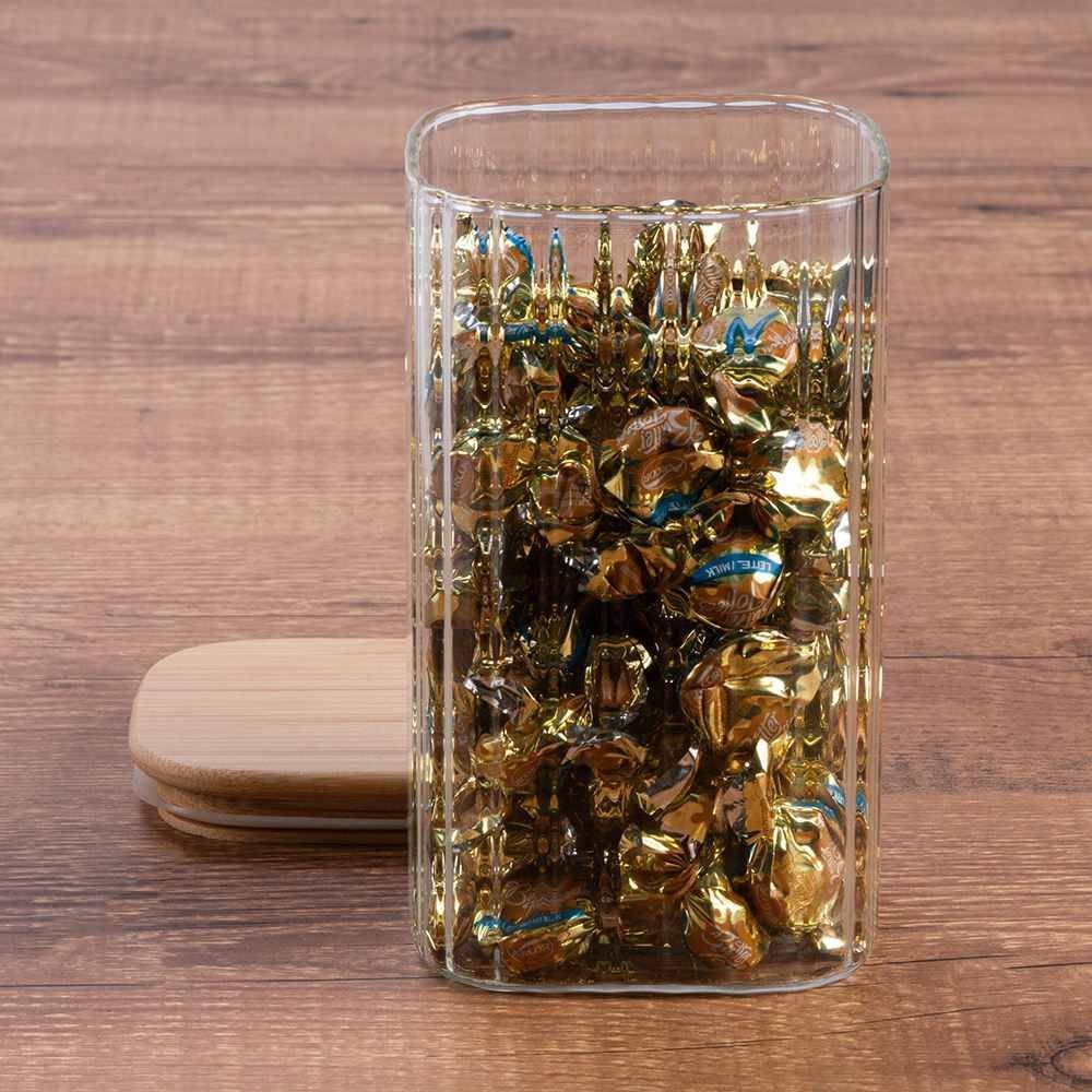Pote Hermético Quadrado Com Tampa Havan Casa 1,3 Litros - Bambu