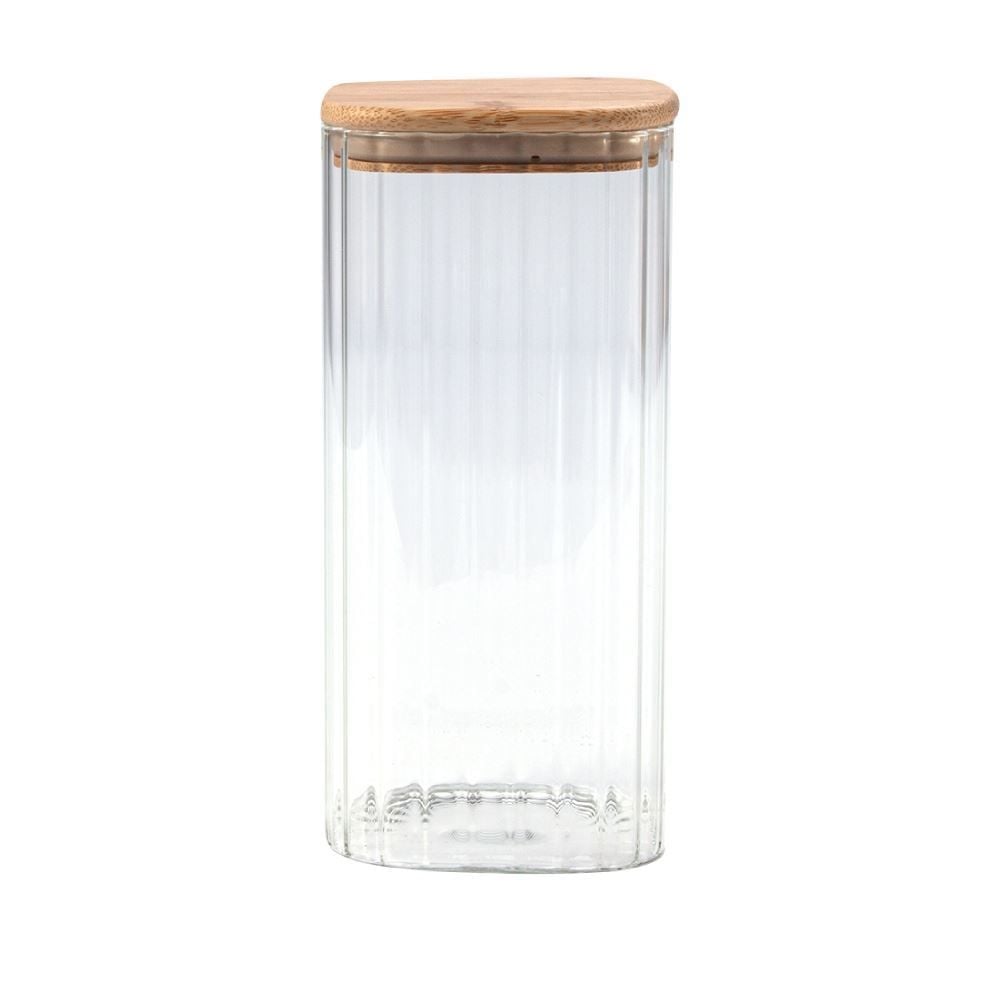 Pote Hermético Quadrado Com Tampa Havan Casa 1,6 Litros - Bambu