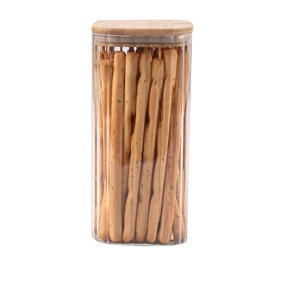 Pote Hermético Quadrado Com Tampa Havan Casa 1,6 Litros - Bambu