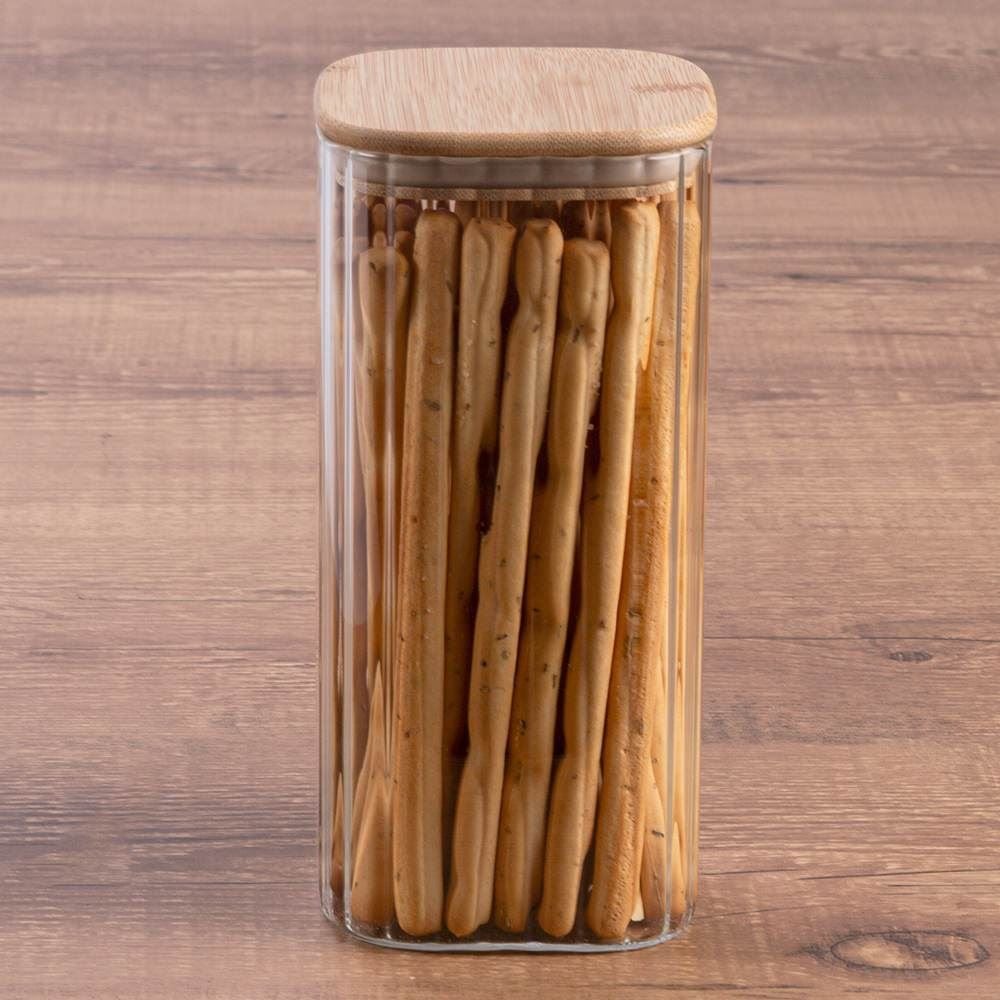 Pote Hermético Quadrado Com Tampa Havan Casa 1,6 Litros - Bambu
