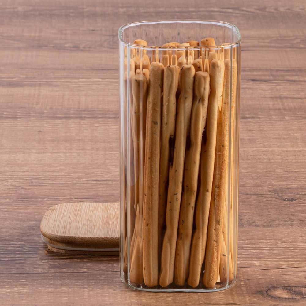 Pote Hermético Quadrado Com Tampa Havan Casa 1,6 Litros - Bambu