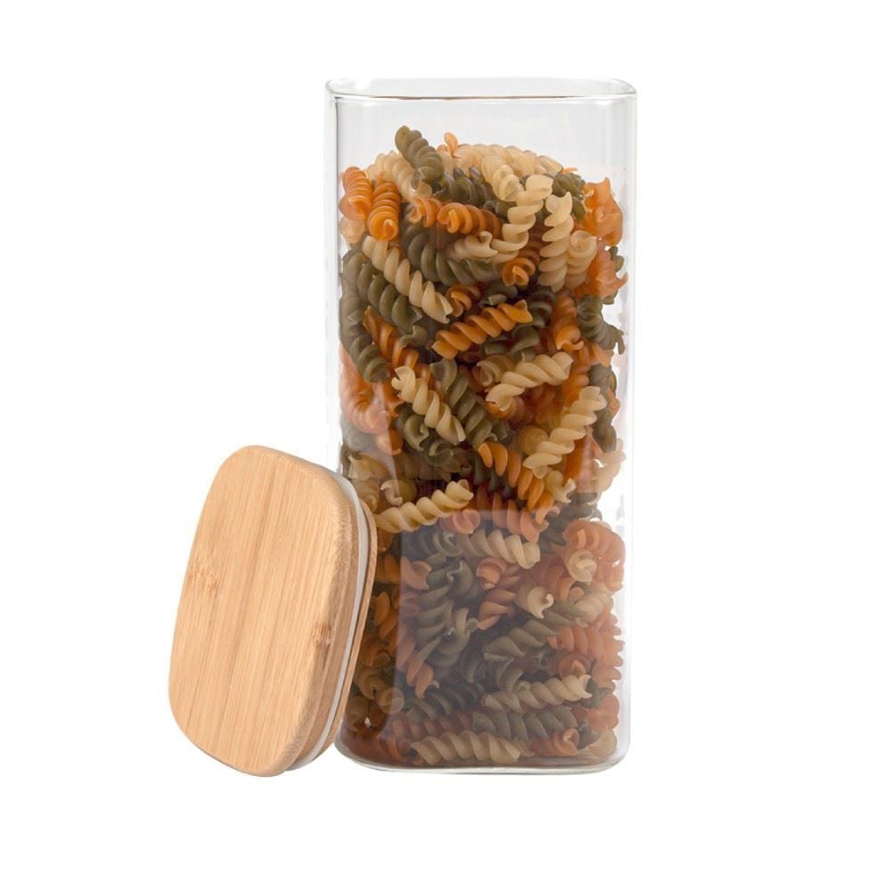 Pote Hermético Quadrado Com Tampa Havan Casa 1,7 Litros - Bambu