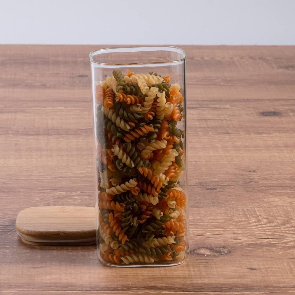 Pote Hermético Quadrado Com Tampa Havan Casa 1,7 Litros - Bambu