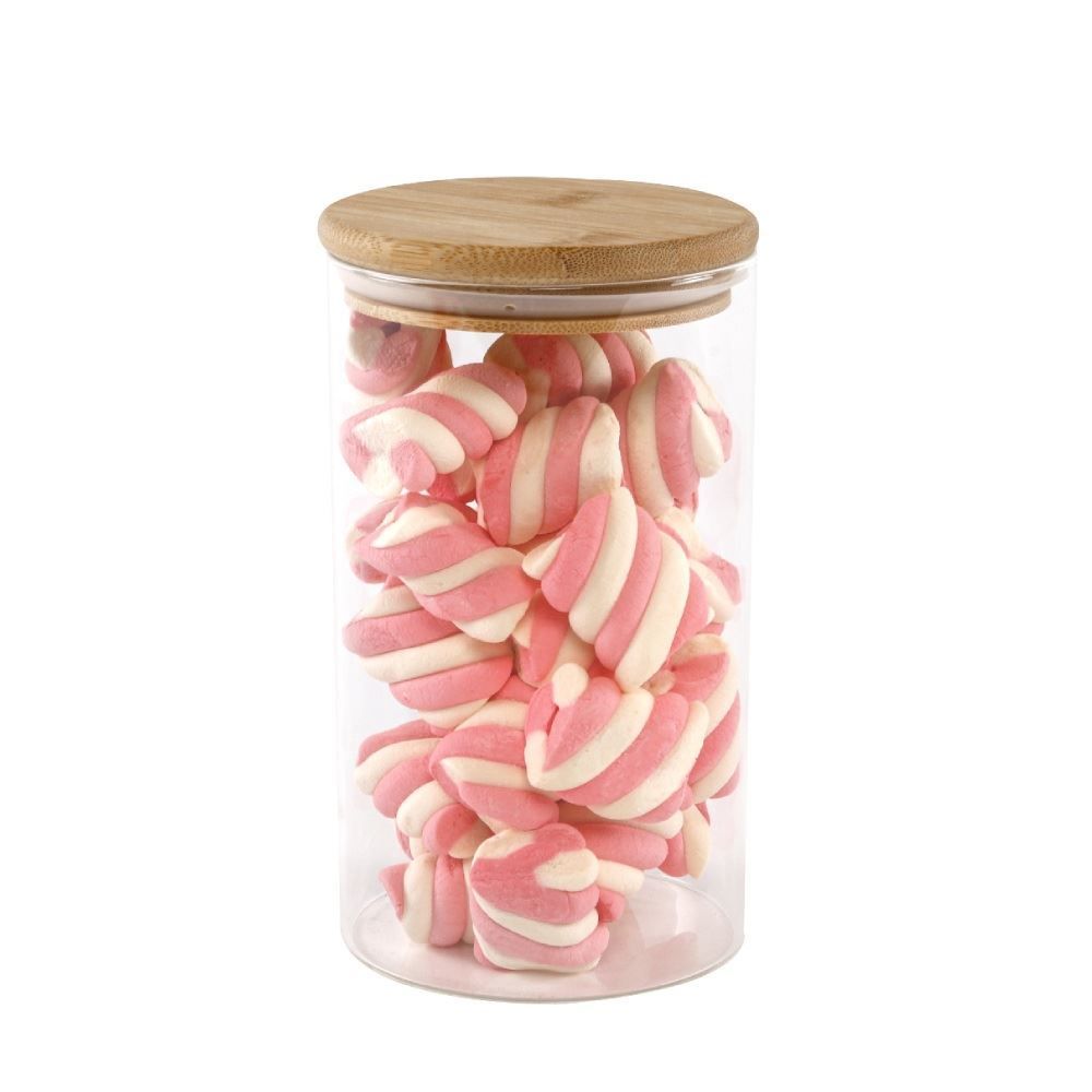 Pote Hermético Redondo Com Tampa Havan Casa 1,3L - Transparente e Bambu