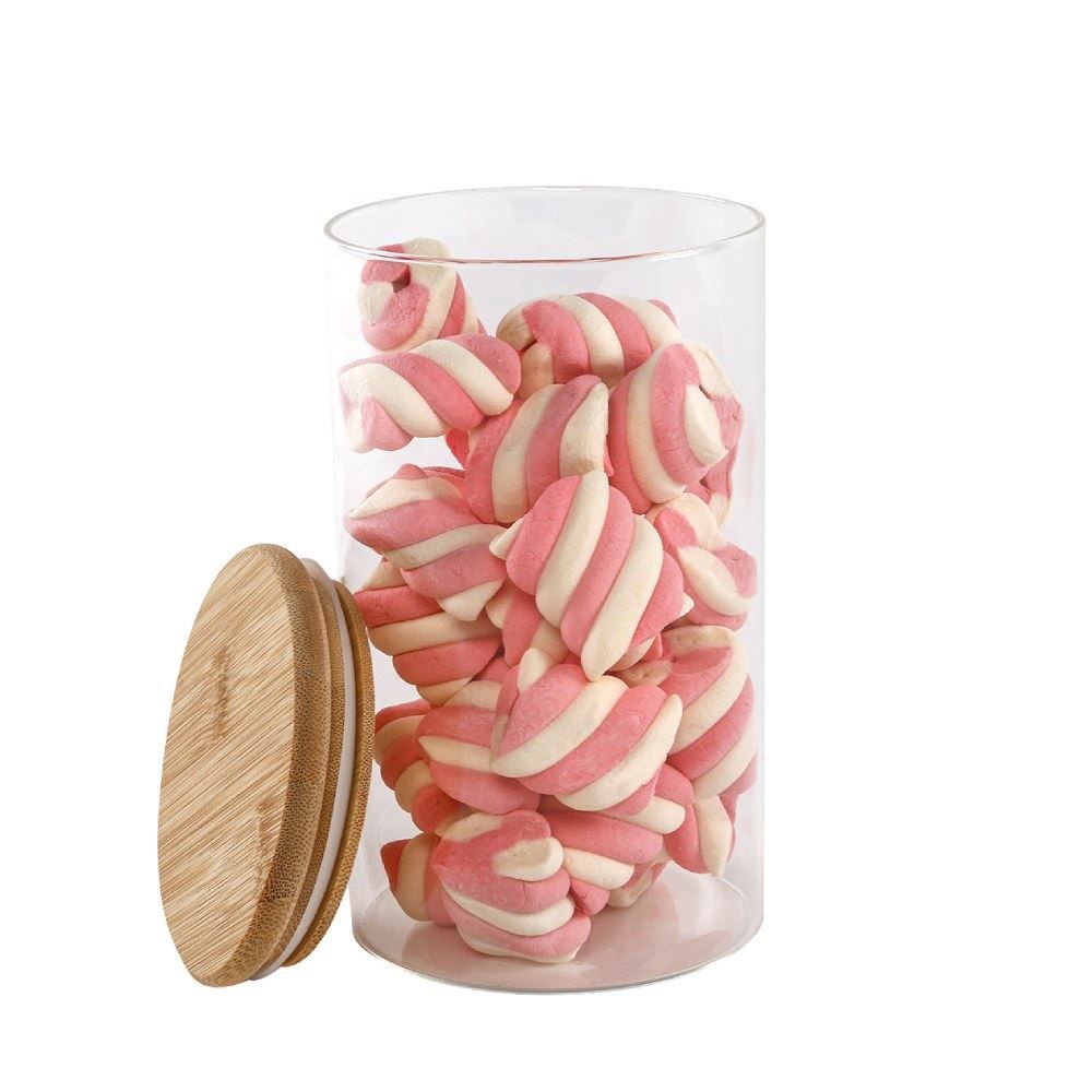 Pote Hermético Redondo Com Tampa Havan Casa 1,3L - Transparente e Bambu