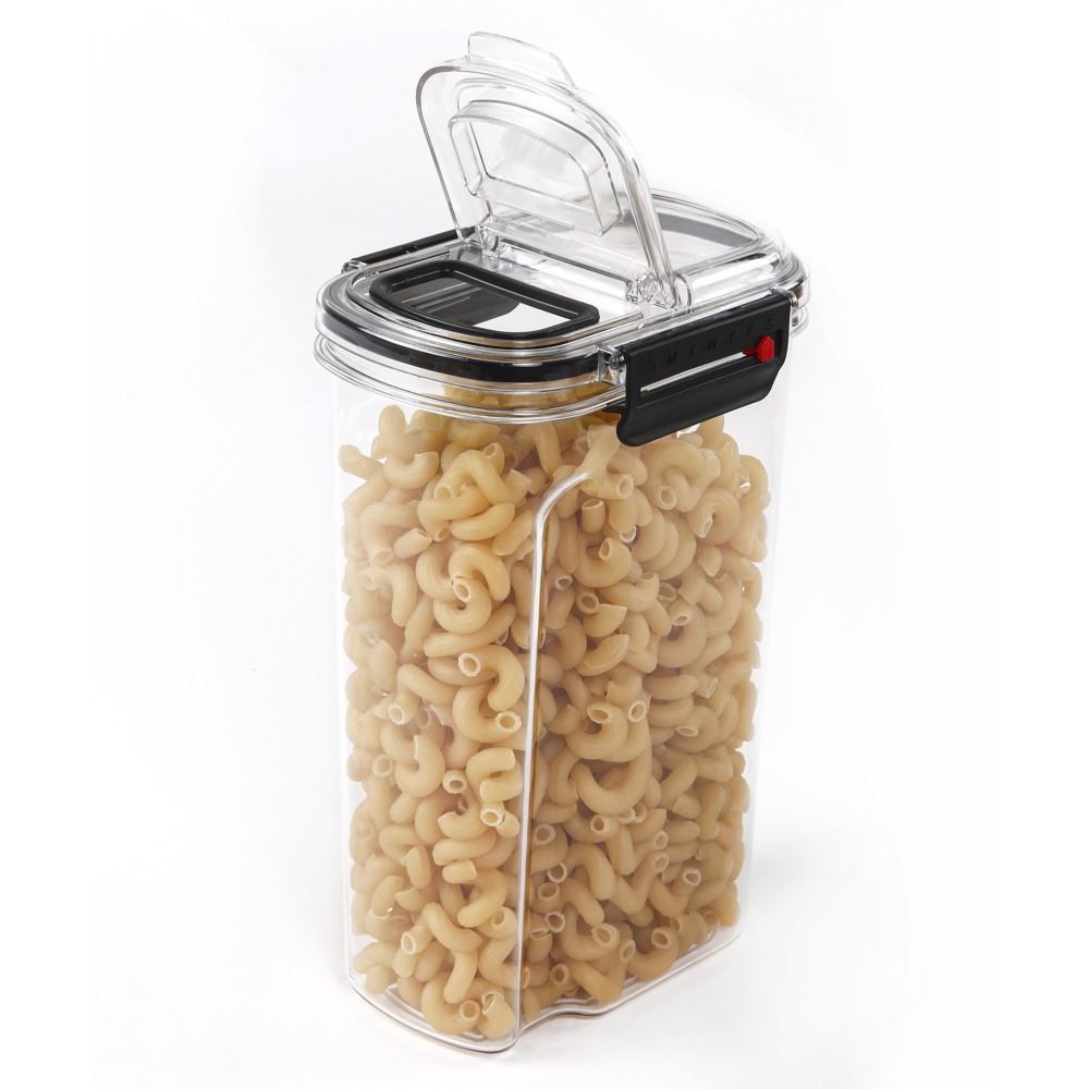 Pote Hermético Retangular De Plástico Havan Casa 1,55 Litros - Transparente e Preto