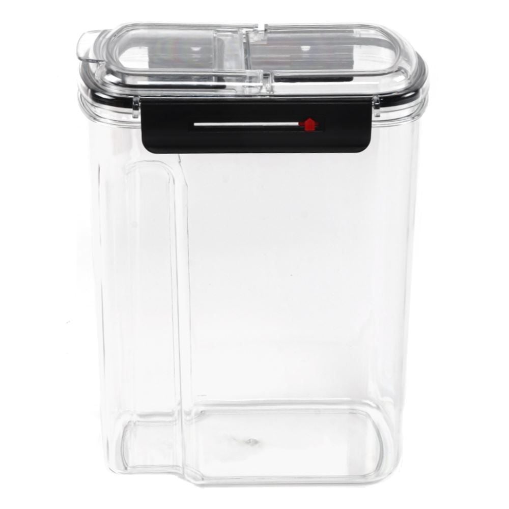 Pote Hermético Retangular De Plástico Havan Casa 4 Litros - Transparente e Preto