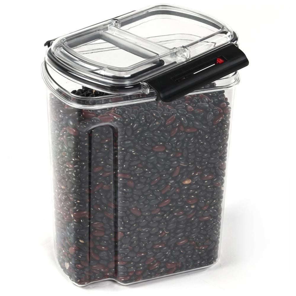 Pote Hermético Retangular De Plástico Havan Casa 4 Litros - Transparente e Preto