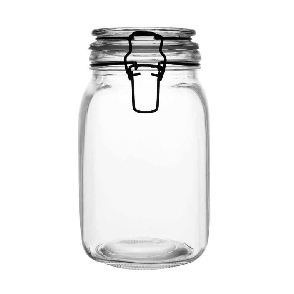 Pote Hermético Vintage Vidro Com Clipe De Metal 1,6 L Lyor - Vidro