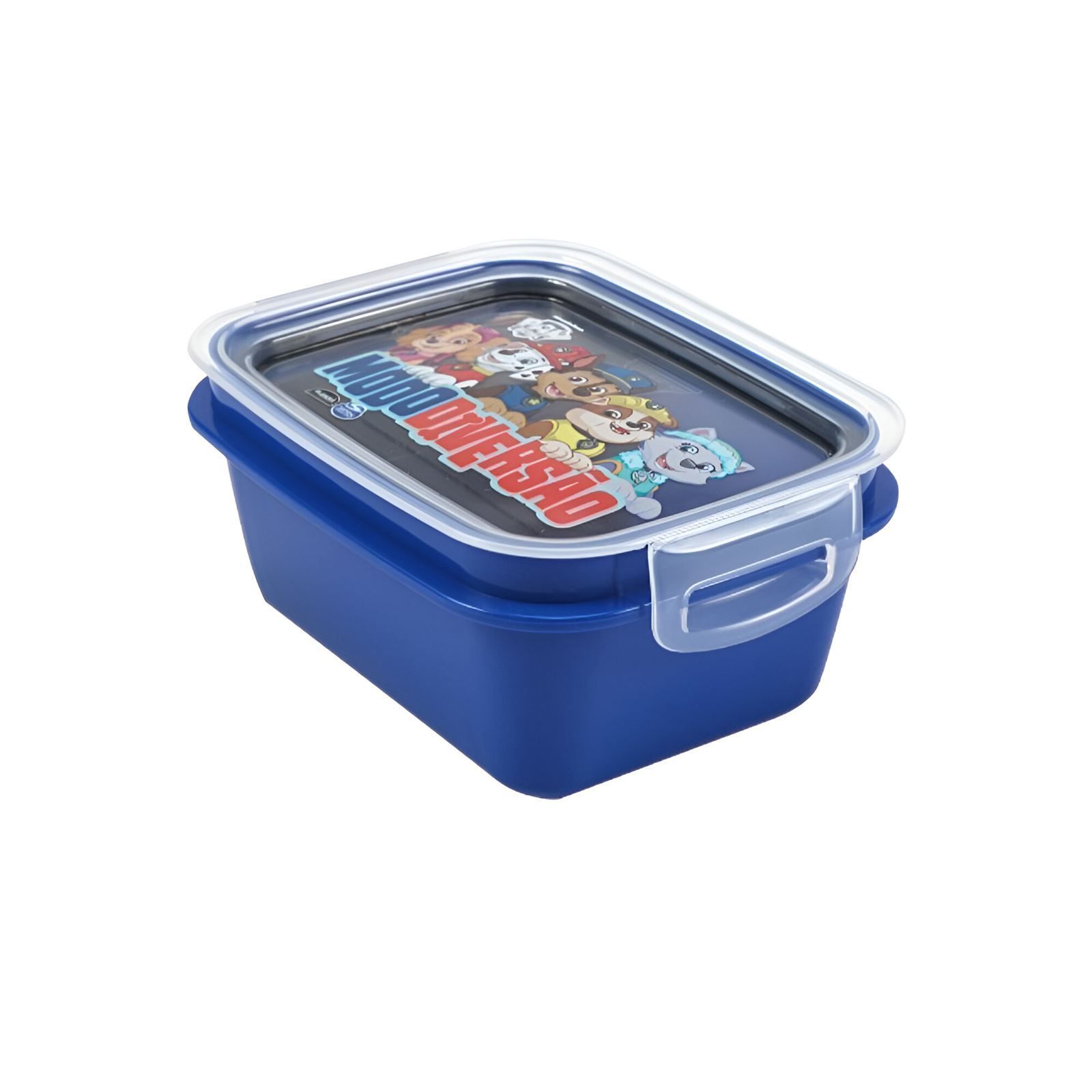 Pote Marmita Com Trava Patrulha Canina Plasútil 630Ml - Azul