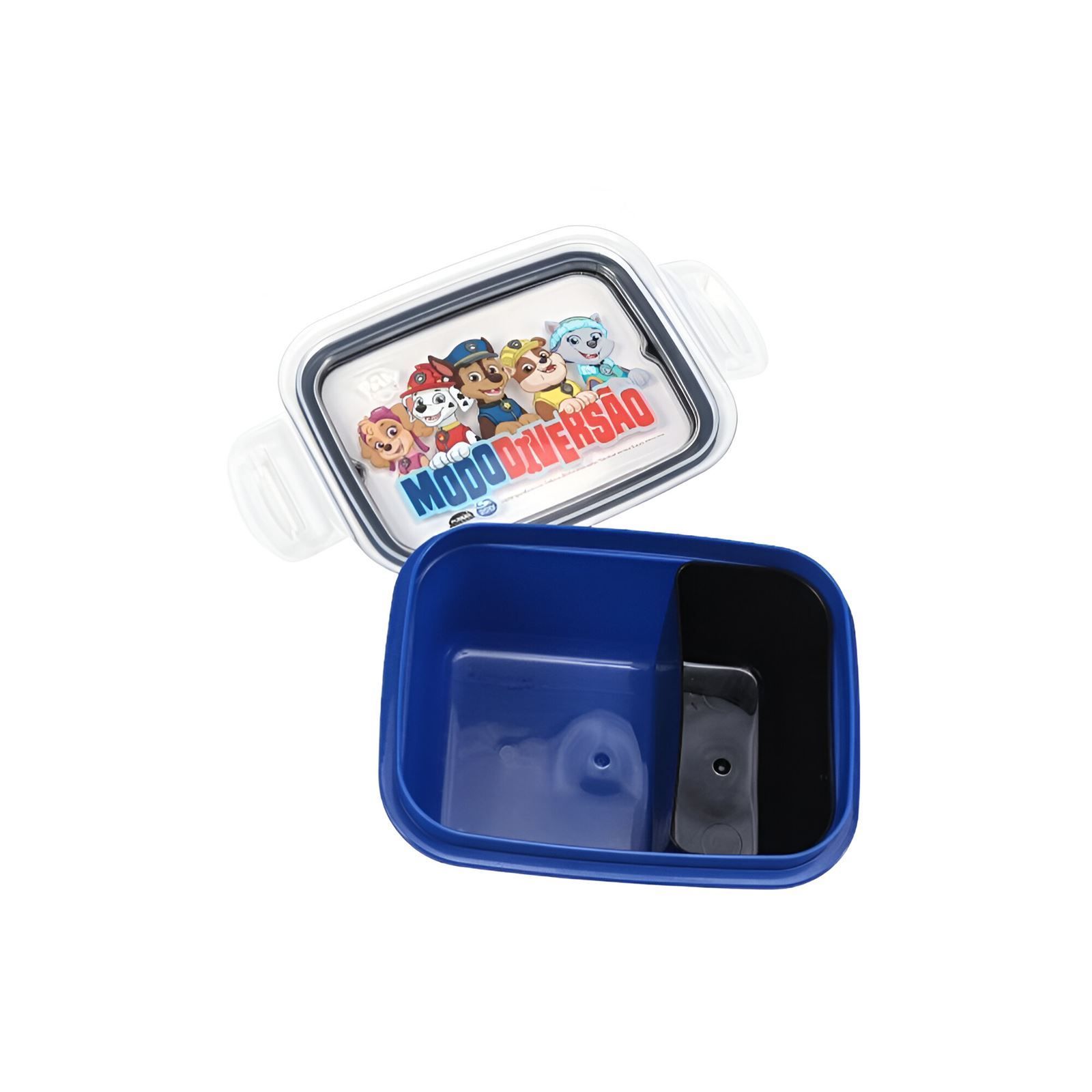 Pote Marmita Com Trava Patrulha Canina Plasútil 630Ml - Azul