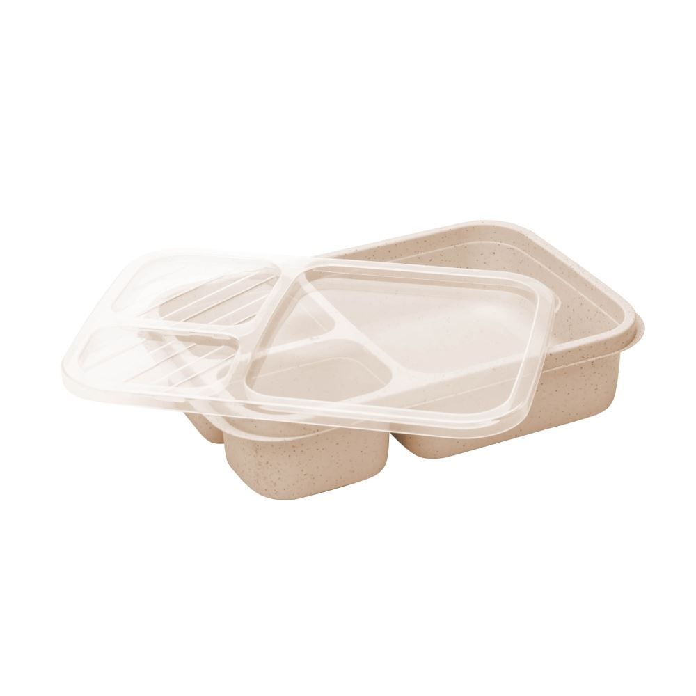 Pote Marmita de Bambu com 3 Compartimentos Lines Lyor - Sortido