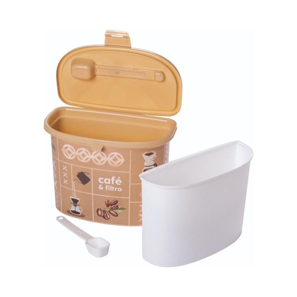 Pote Porta Café E Filtro Decorado Plasútil 1,5 Litros - Fendi