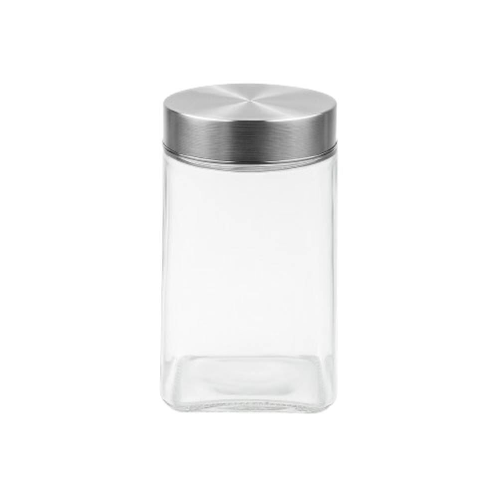 Pote Quadrado Com Tampa Em Metal Havan Casa 1 Litro - Vidro