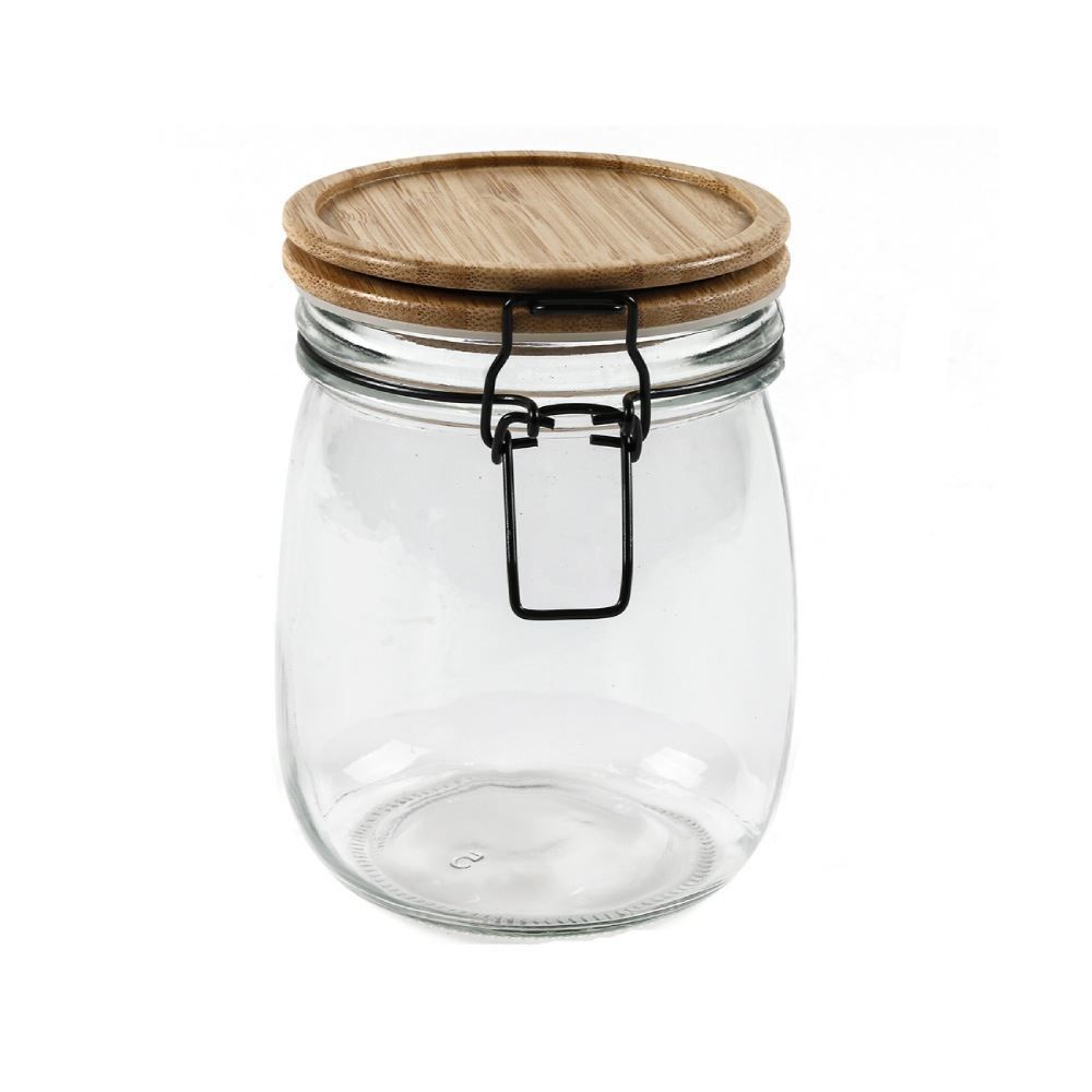 Pote Vidro Com Tampa Em Bambu Havan Casa - 700ml