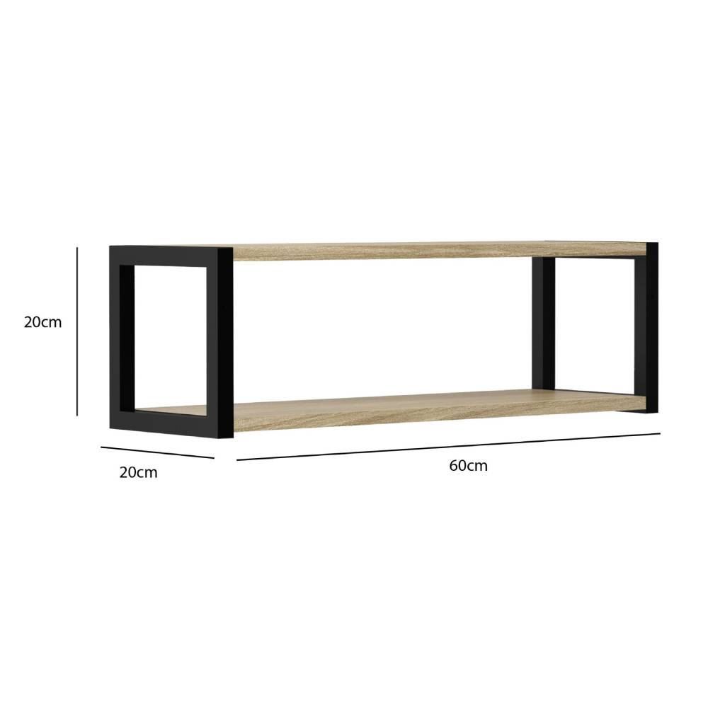 Prateleira 2 Niveis 64X20x20cm Nogueira Berlim Prat-K - Madeira