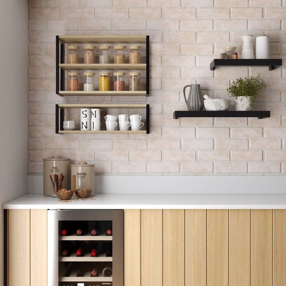 Prateleira 3 Niveis 64X20x40cm Nogueira Berlim Prat-K - Madeira