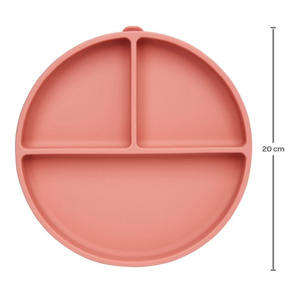 Pratinho Em Silicone Com Ventosa E Divisória Buba - Rosa Escuro