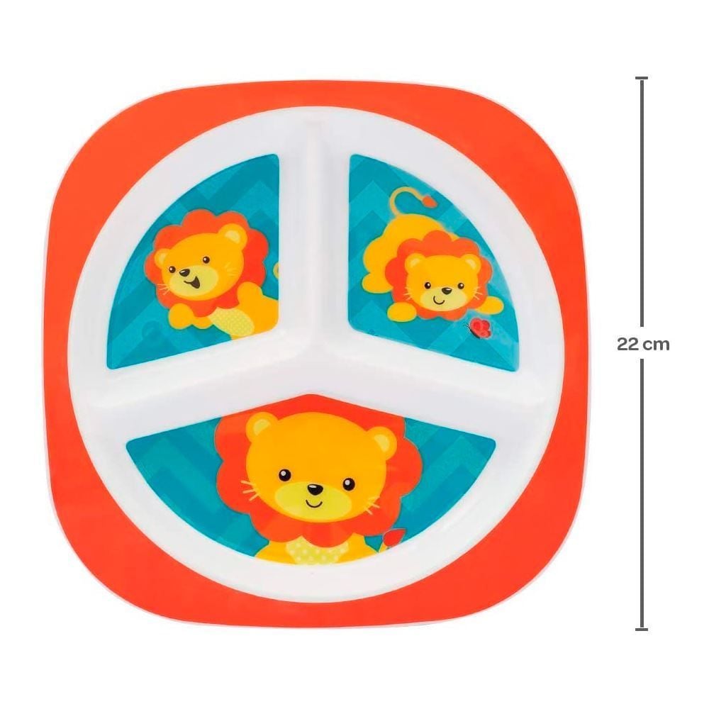 Prato Com Divisórias Animal Fun Buba - Leão