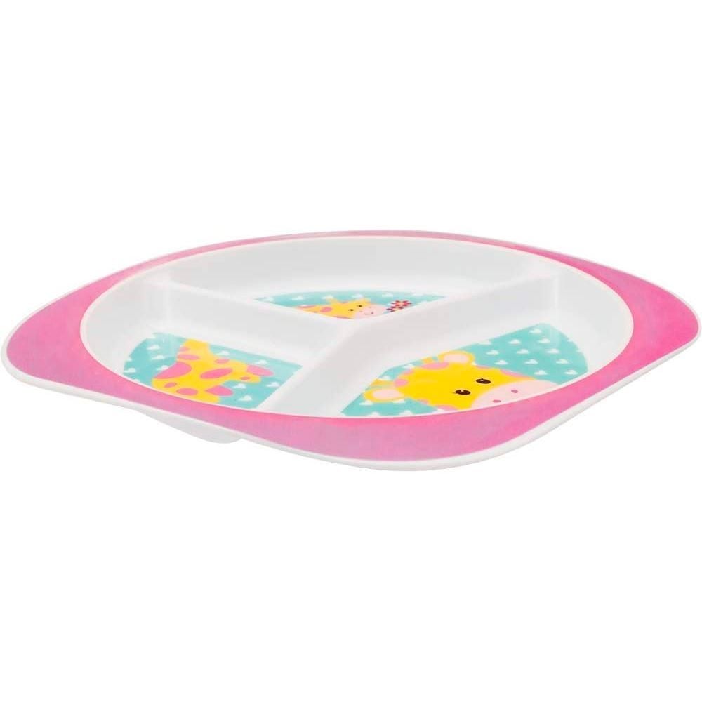 Prato Com Divisórias Animal Fun Buba - Girafa