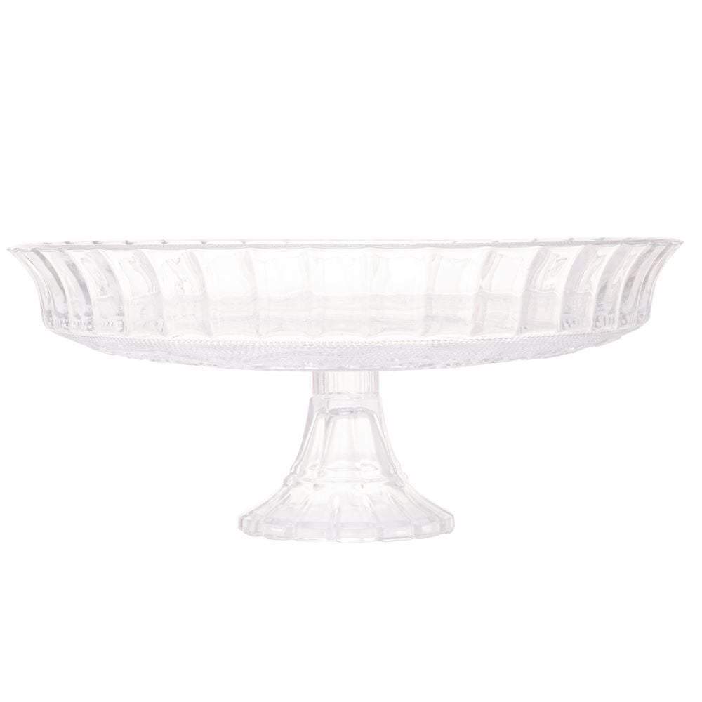 Prato De Bolo Com Pé Angel Lyor 30Cm - Vidro