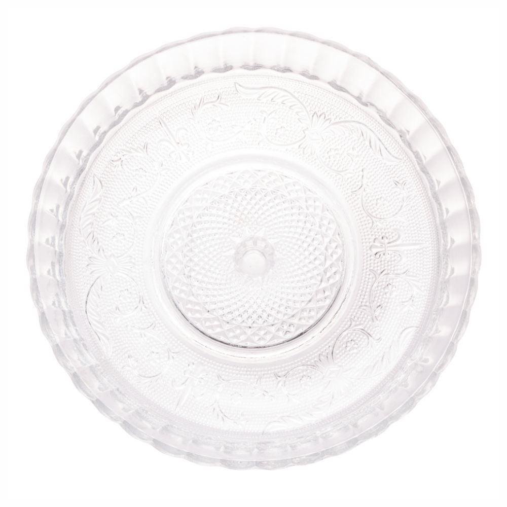 Prato De Bolo Com Pé Angel Lyor 30Cm - Vidro
