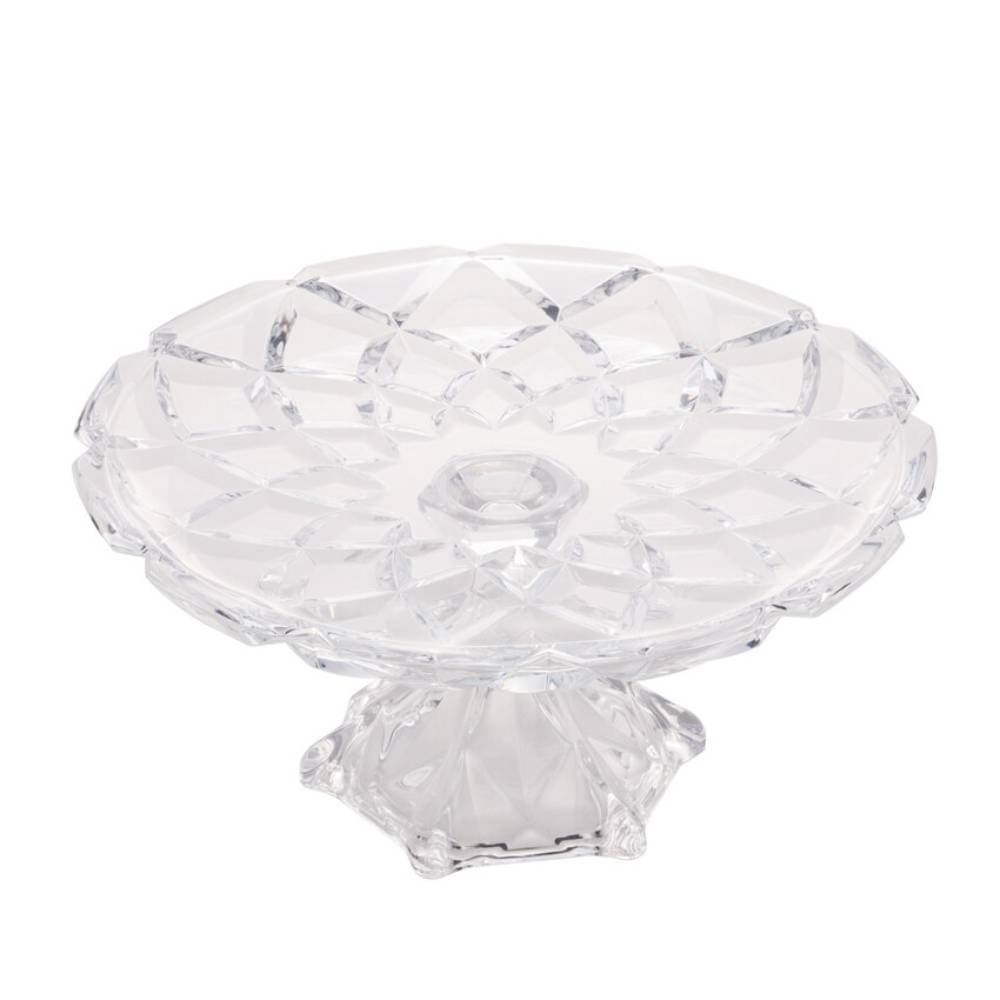 Prato De Bolo Com Pé Deli Diamond Lyor 30Cm - Cristal