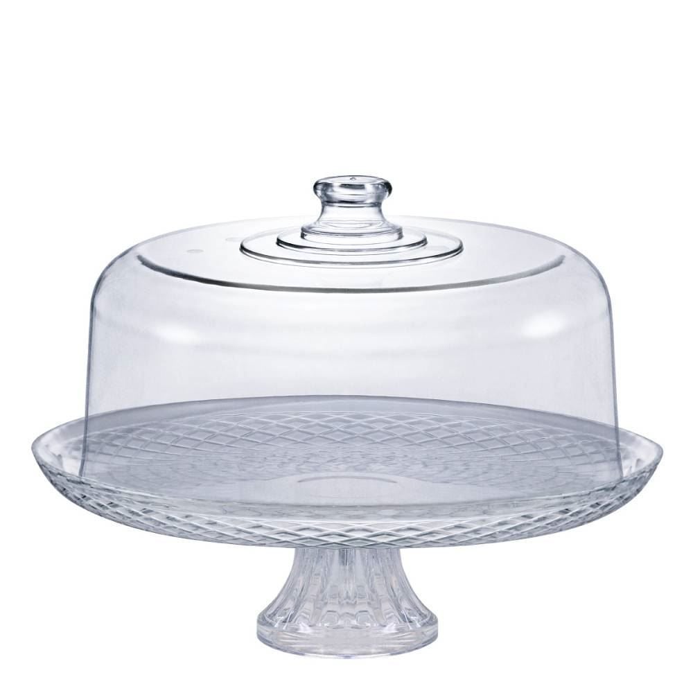 Prato De Bolo Com Pé E Tampa Verona 3 Em 1 Ruvolo - 30cm