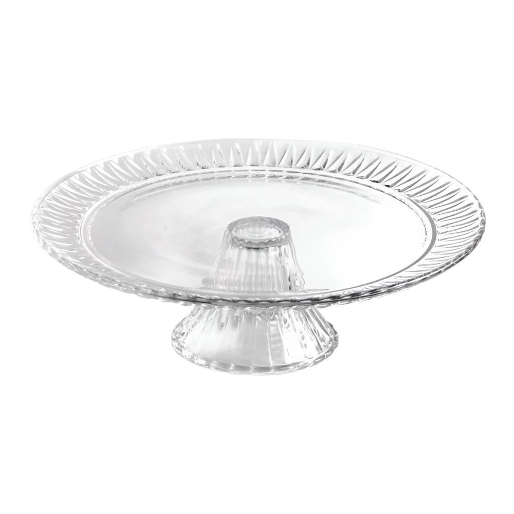 Prato de Bolo com Pé Radial Lyor 31,5Cm - Transparente