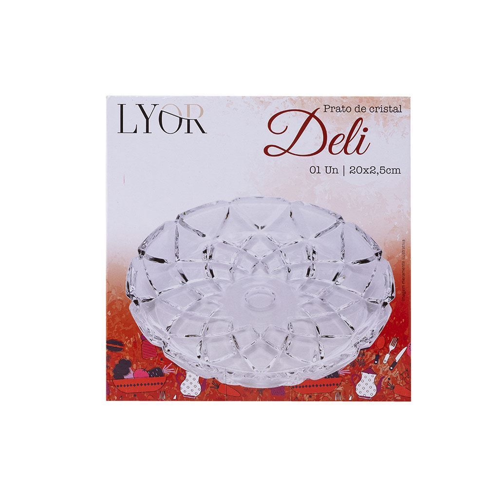 Prato De Cristal Deli 18,5X2,5Cm Lyor - Transparente