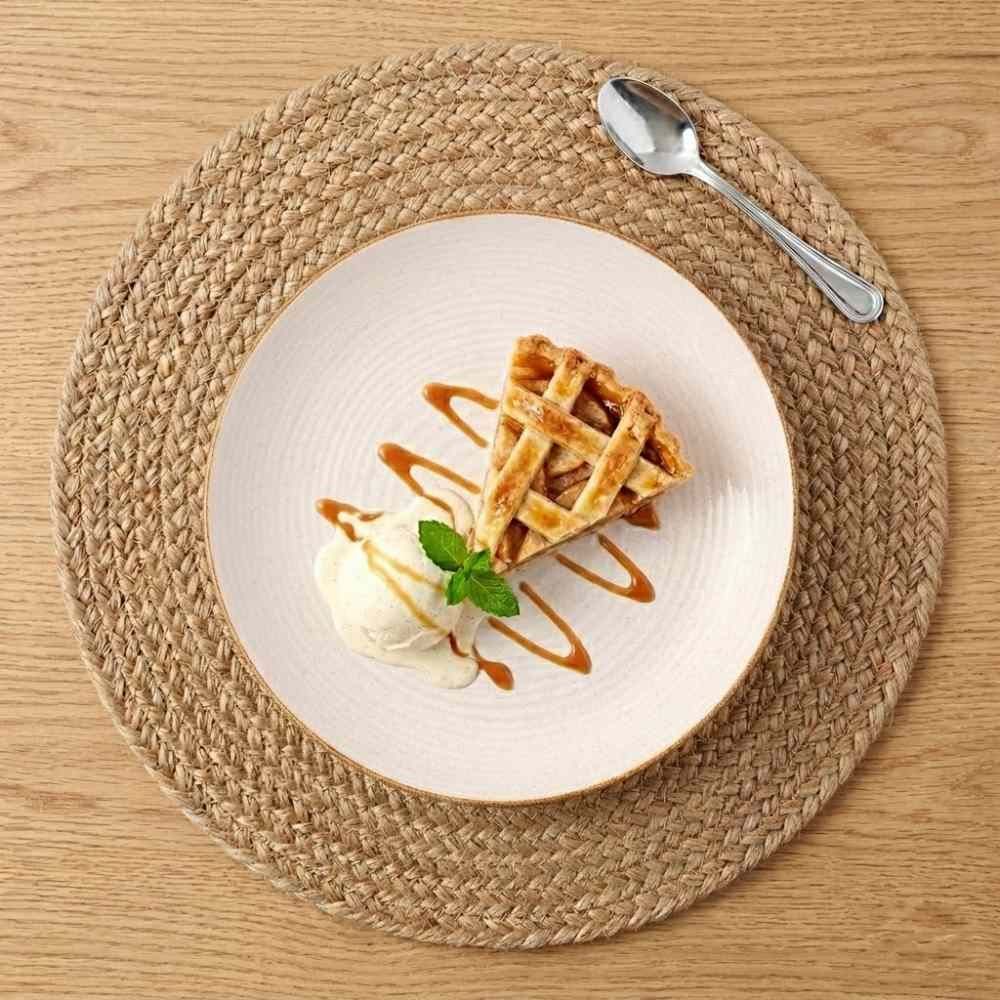 Prato de Sobremesa Cerâmica Naturalle Havan Casa 21Cm - Bege Brilhoso