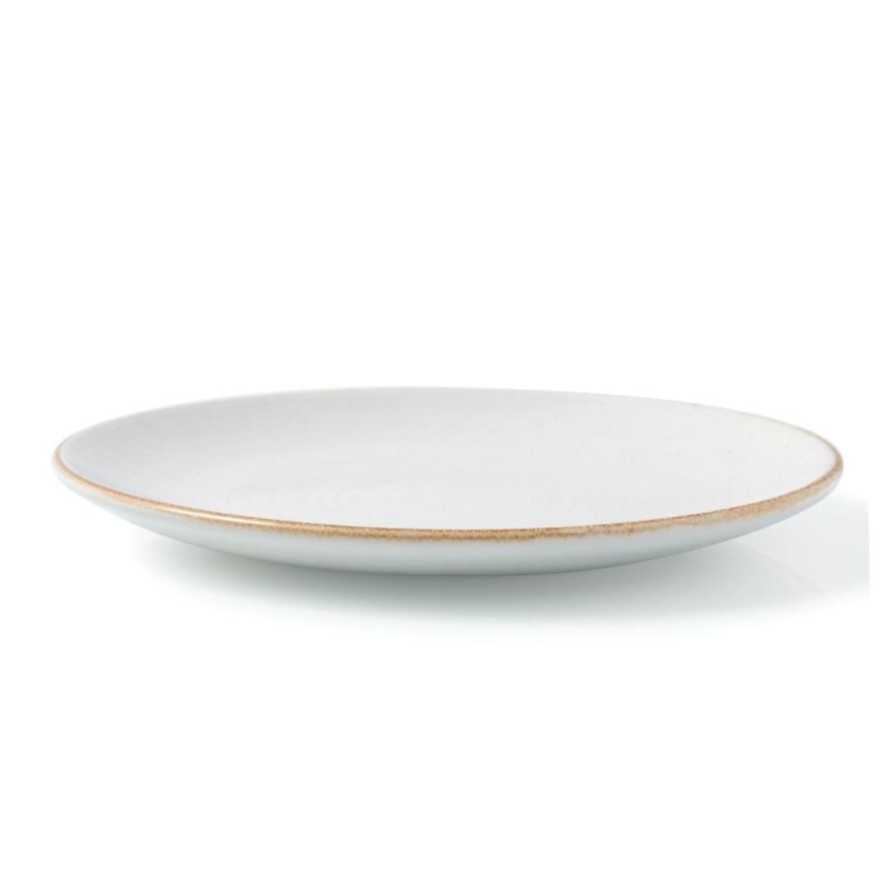 Prato de Sobremesa Cerâmica Naturalle Havan Casa 21Cm - Bege Brilhoso