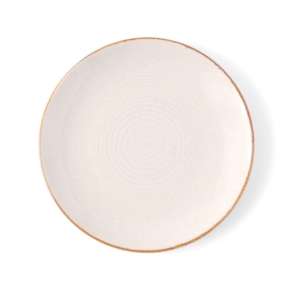 Prato De Sobremesa Cerâmica Naturalle Havan Casa 21Cm - Bege Brilhoso