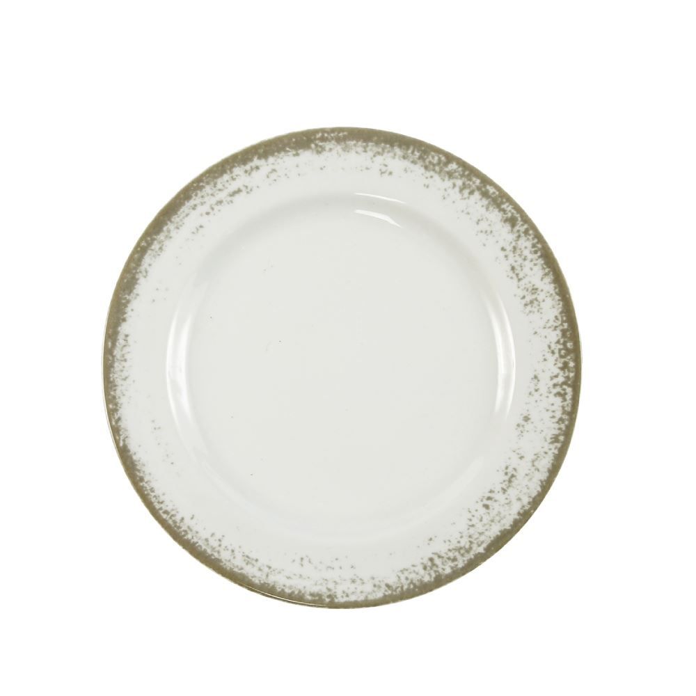 Prato De Sobremesa De Porcelana Névoa Cinza Schmidt - 19 cm