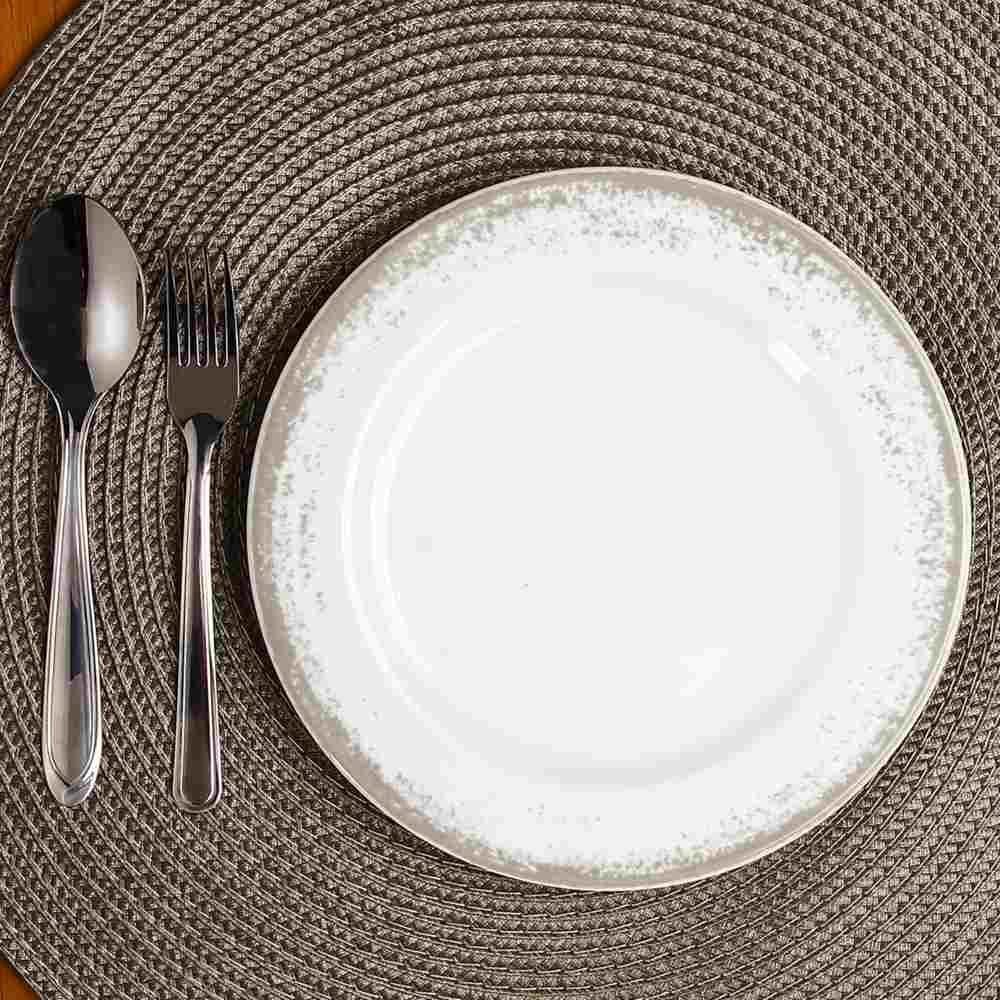 Prato De Sobremesa De Porcelana Névoa Cinza Schmidt - 19 cm