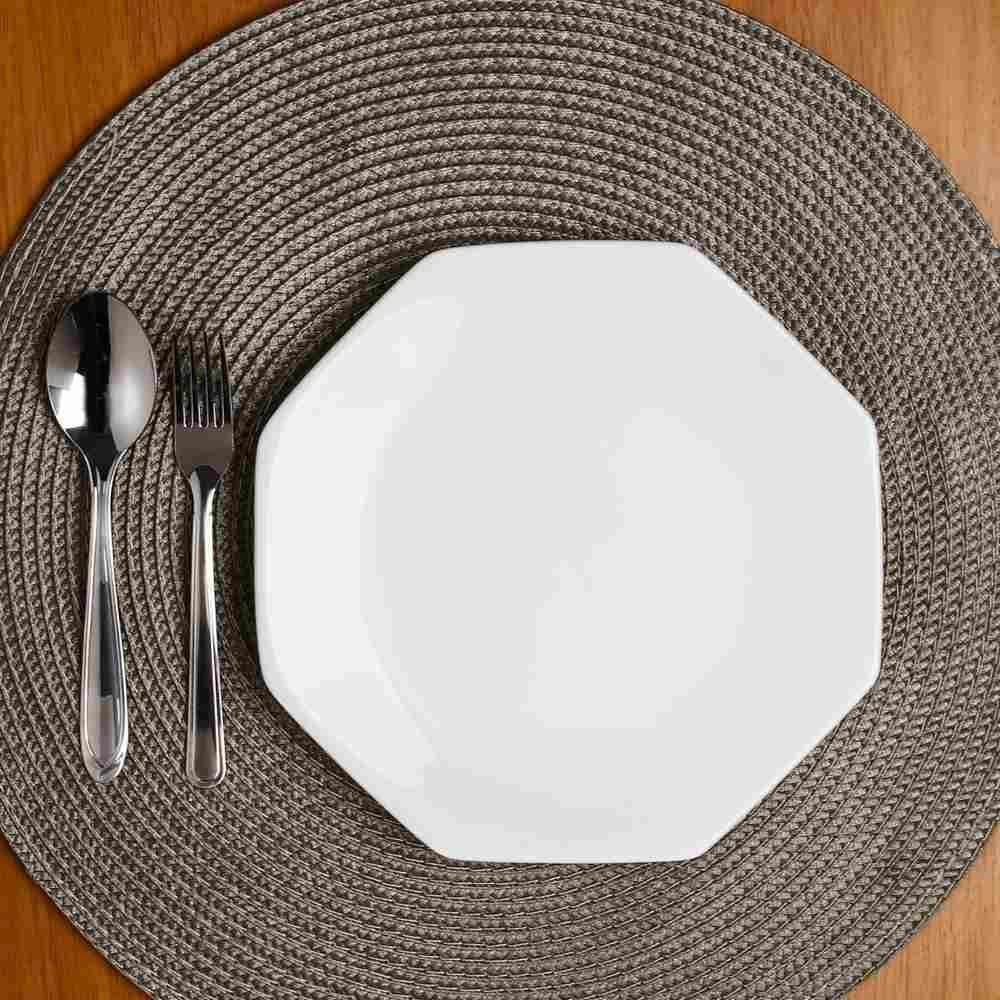 Prato De Sobremesa De Porcelana Orion Schmidt 21 Cm - Branco