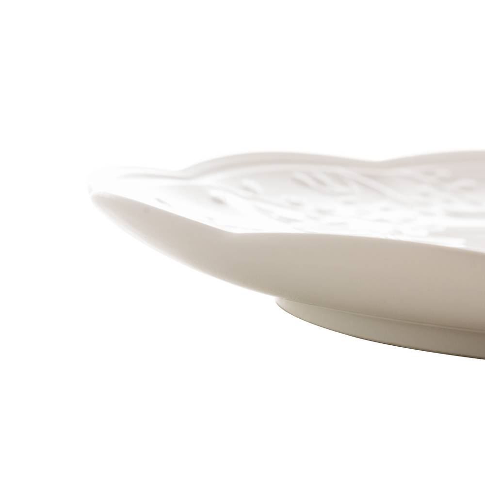 Prato De Sobremesa Lyor De Porcelana Butterfly 19Cm - Branco