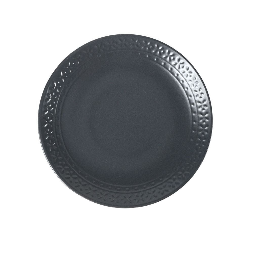 Prato De Sobremesa Madri 21Cm Havan Casa - Cinza Escuro
