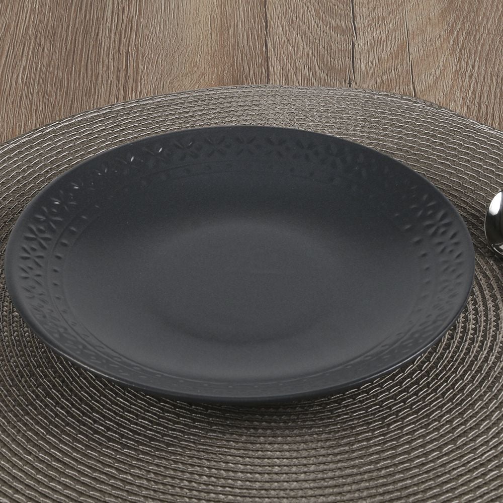 Prato De Sobremesa Madri 21Cm Havan Casa - Cinza Escuro