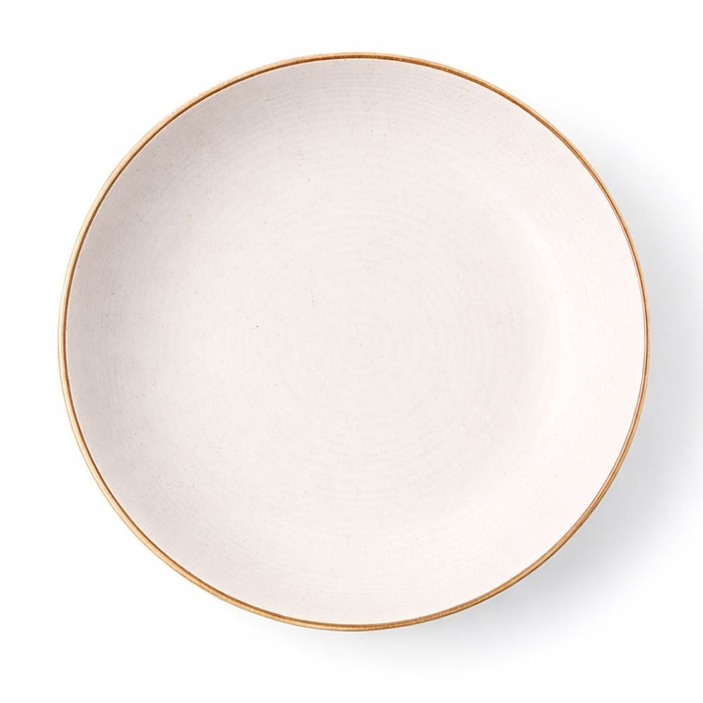 Prato Fundo de Cerâmica Naturalle Havan Casa 21,5Cm - Bege Brilhoso