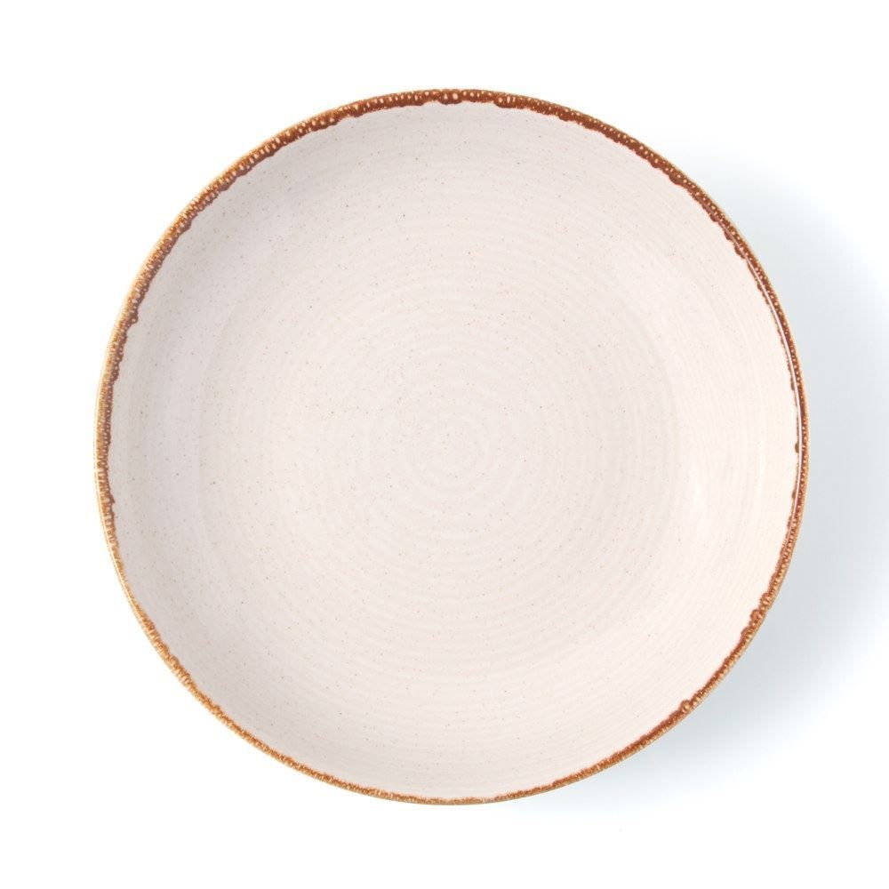 Prato Fundo Cerâmica Wave Havan Casa 21,5Cm - Bege Brilhoso