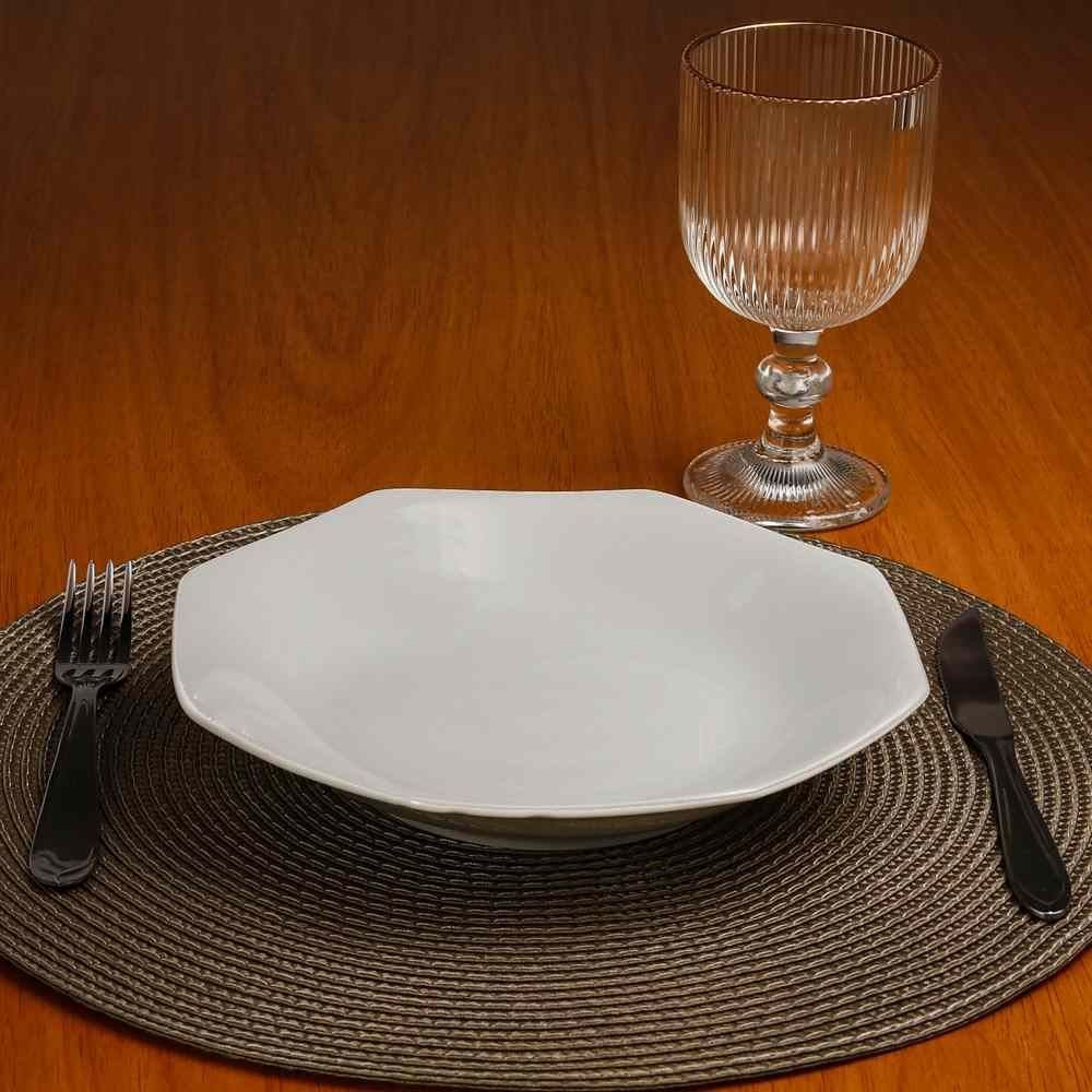 Prato Fundo De Porcelana Orion Schmidt 24 Cm - Branco