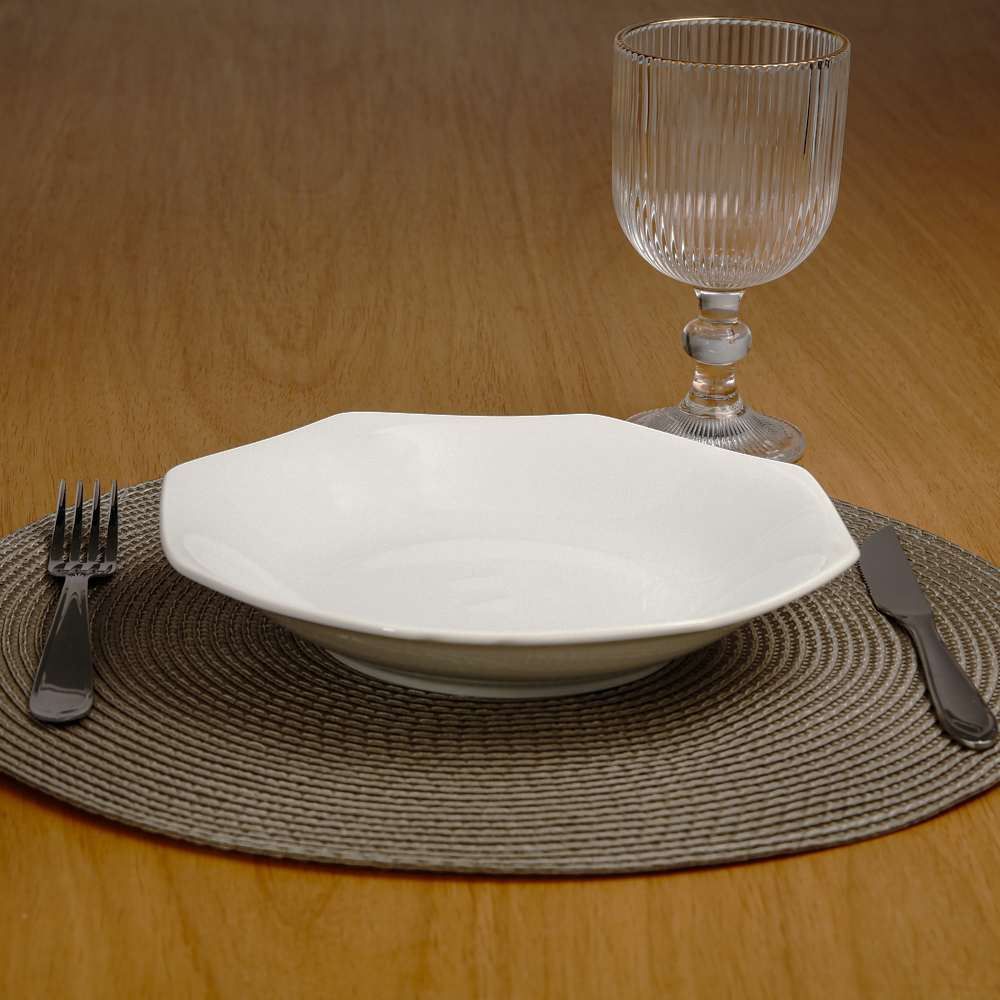 Prato Fundo De Porcelana Orion Schmidt 24 Cm - Branco