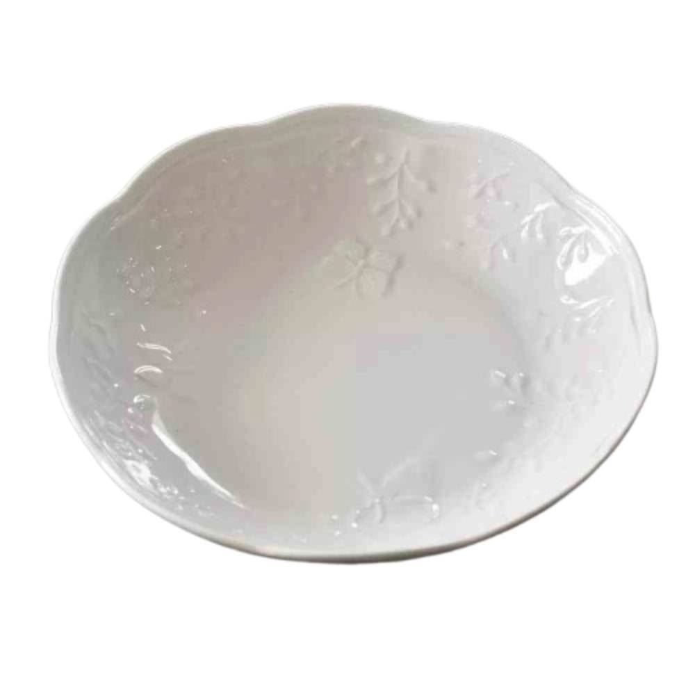 Prato Fundo Lyor de Porcelana Butterfly 21,5Cm - Branco