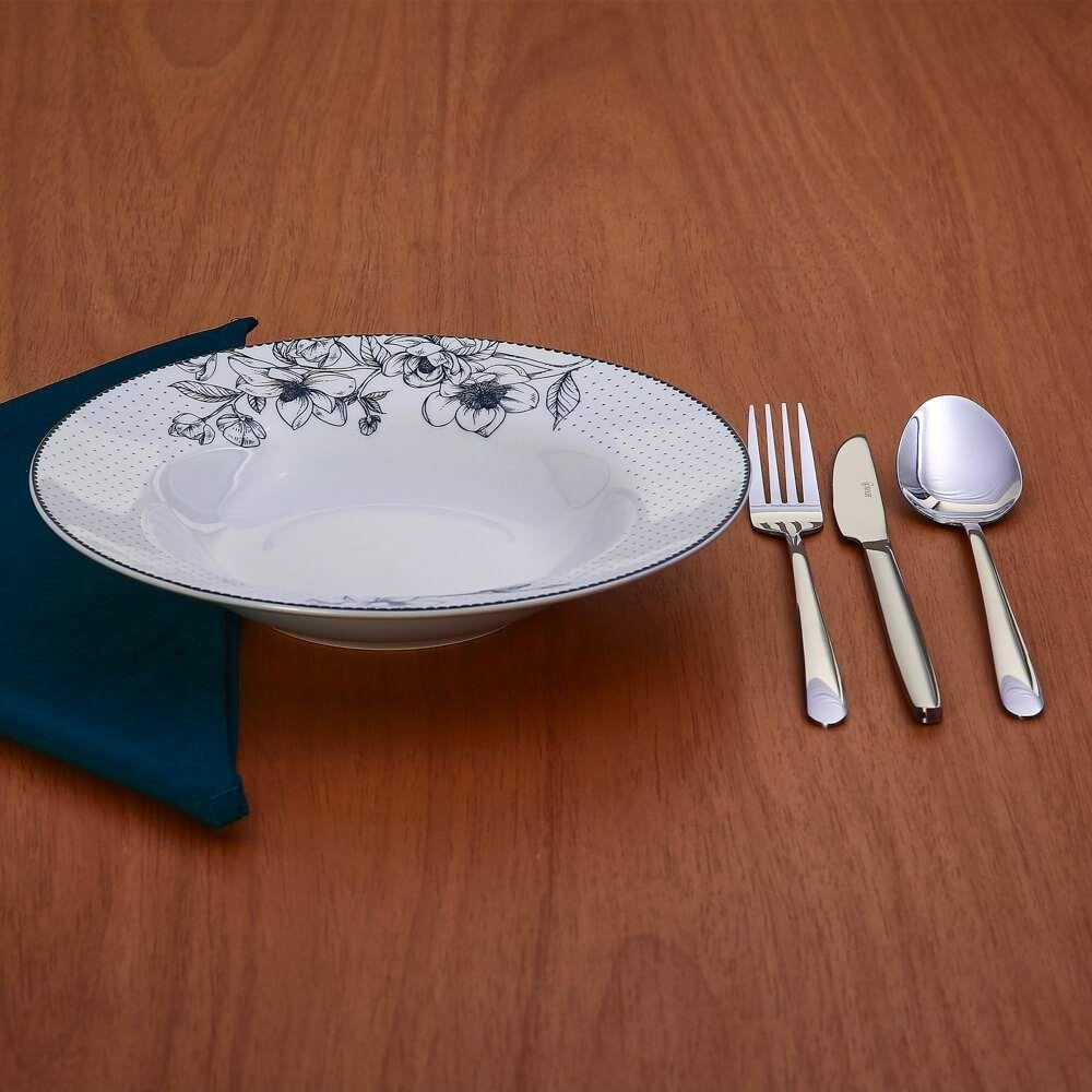 Prato Fundo Porcelana Jasmine Havan Casa 23Cm - Estampado