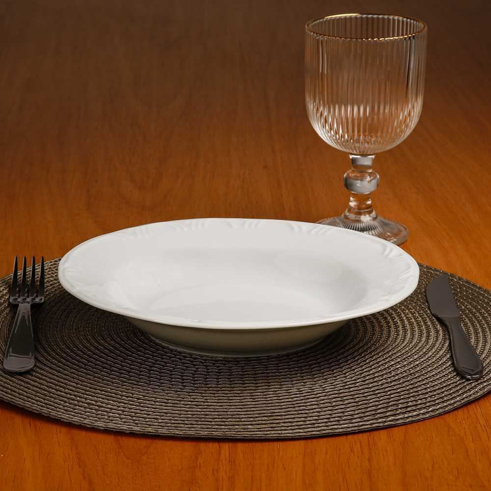 Prato Fundo De Porcelana Pomerode Schmidt 23 Cm - Branco