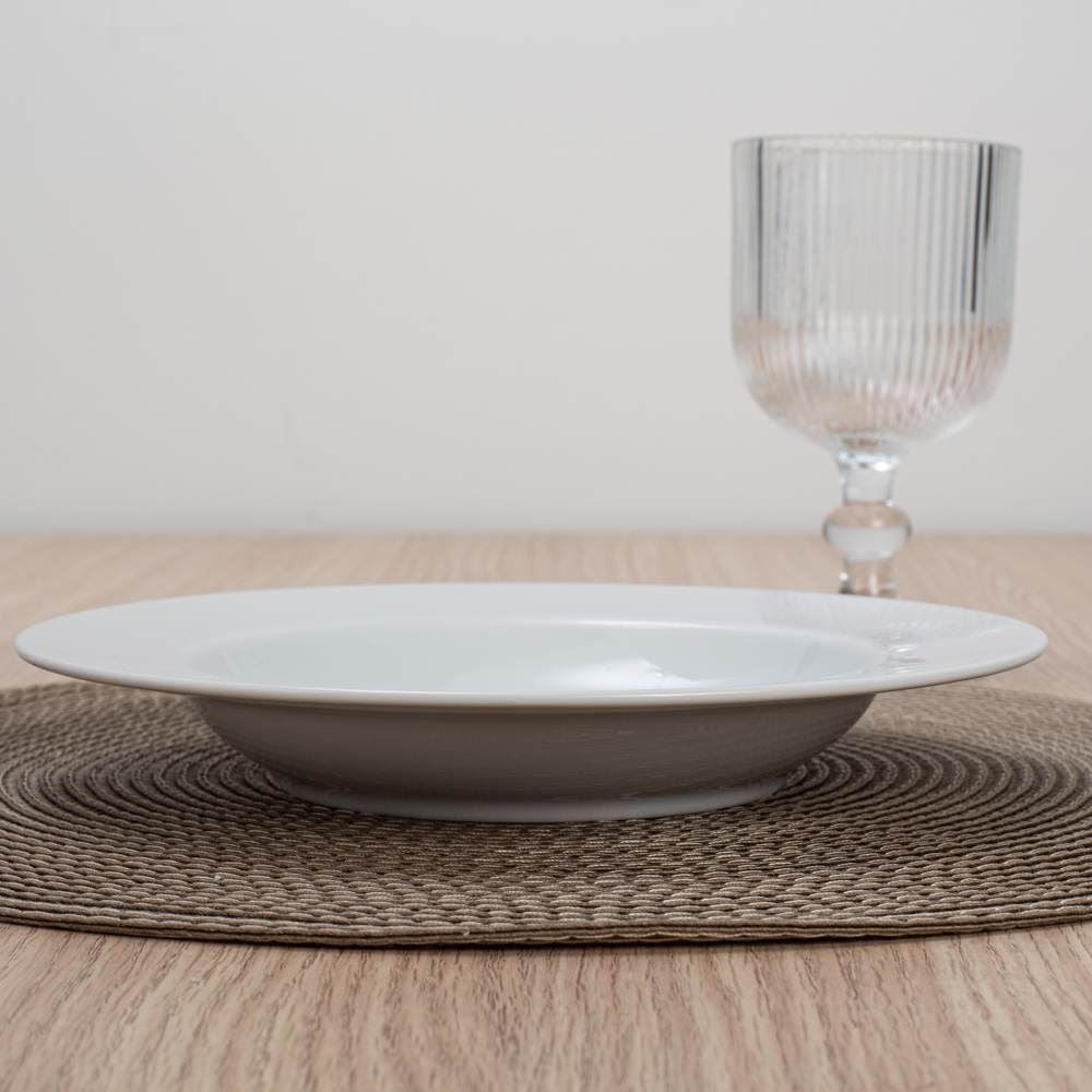 Prato Fundo Maria Augusta Tramontina De Porcelana 23Cm - Porcelana Branca